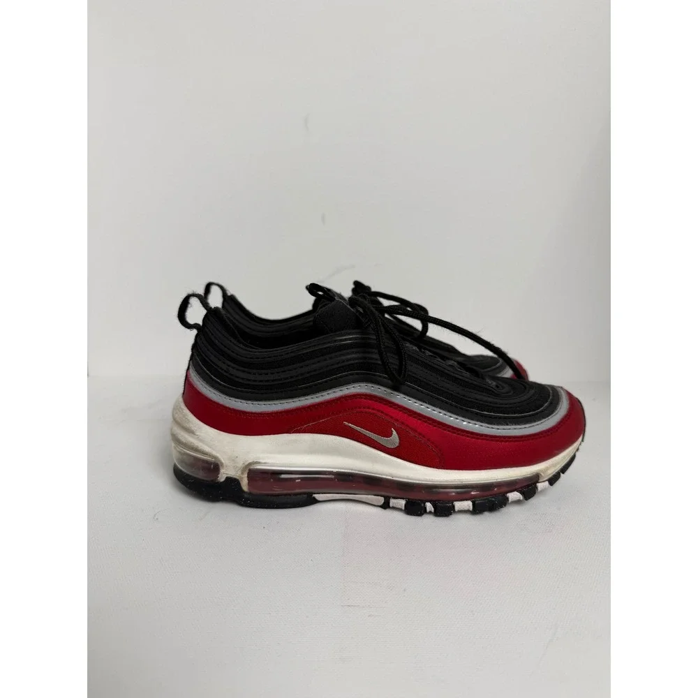 Nike Air Max 97 GS Sneakers Black Red Silver Athletic Running Shoes FB3245-001